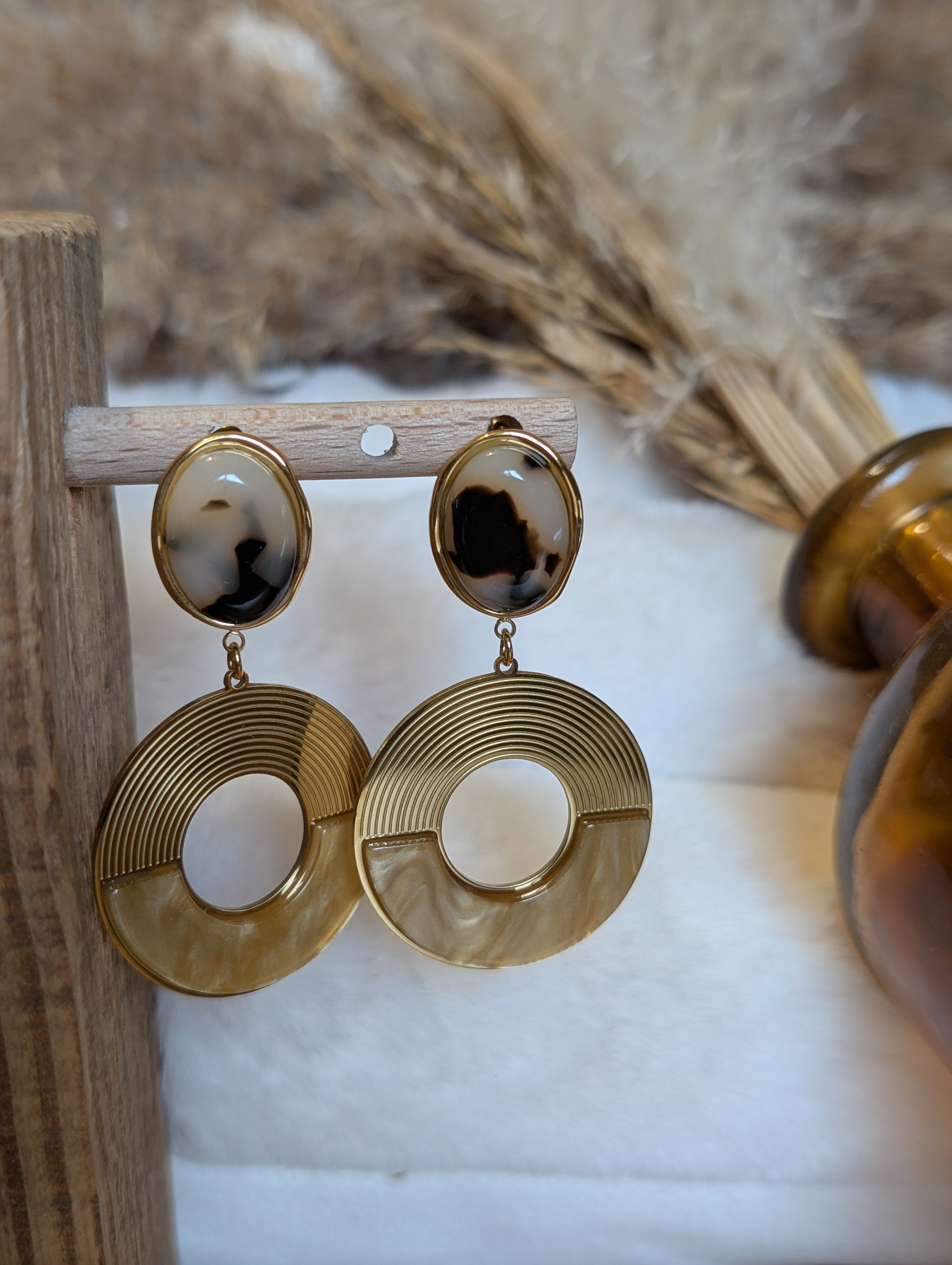 Boucle d'oreille Ambre