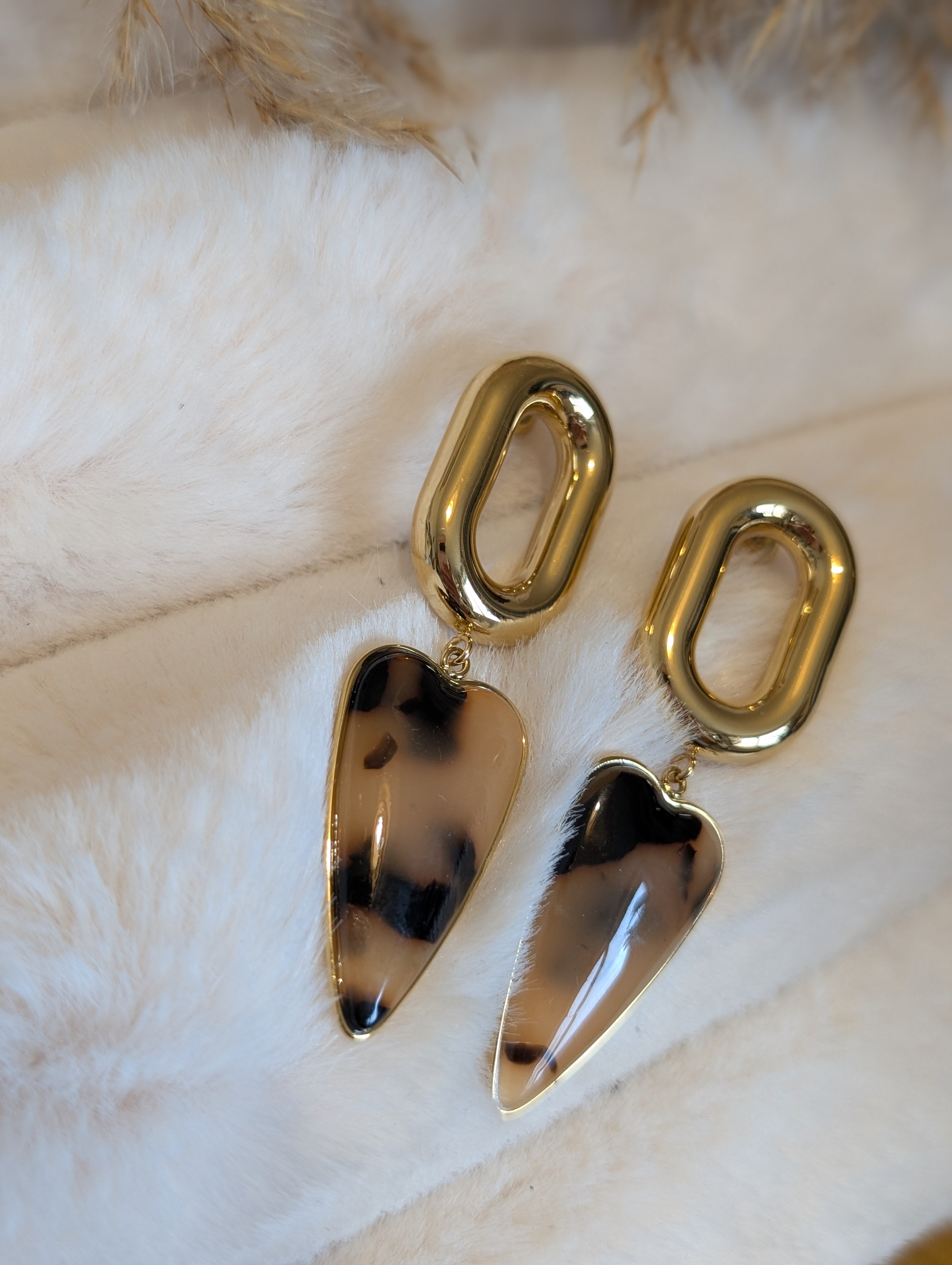 Boucle d'oreille Lia marron